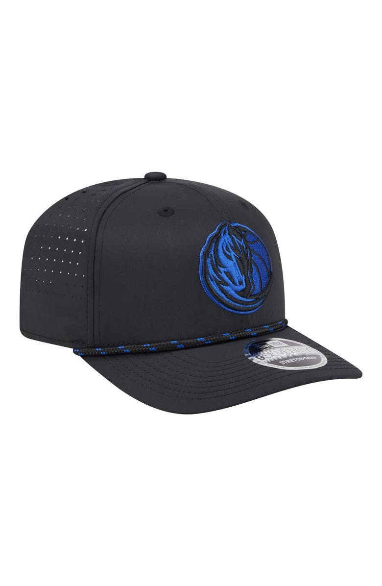 New Era Men's New Era Black Dallas Mavericks Sport Rope Vented Stretch-Snap 9SEVENTY Hat, Alternate, color, Black