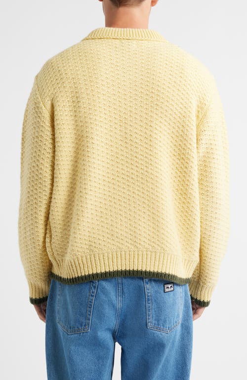 Obey Loreto Textured Polo Sweater In Yellow