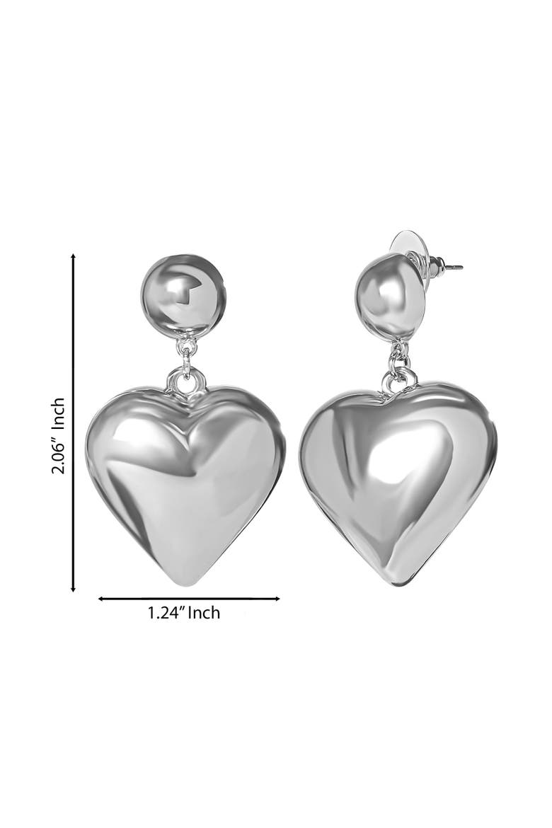 Drop Hear Dangle Earrings, Alternate, color, Silver