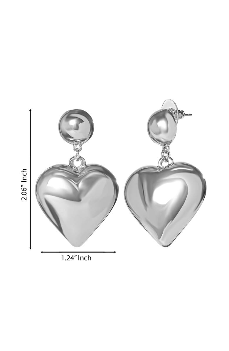 Jessica Simpson Drop Hear Dangle Earrings, Alternate, color, Silver