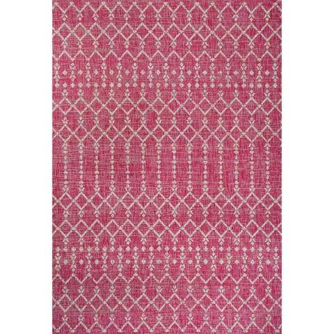 Ourika Moroccan Geometric Textured Weave Indoor/Outdoor Area Rug