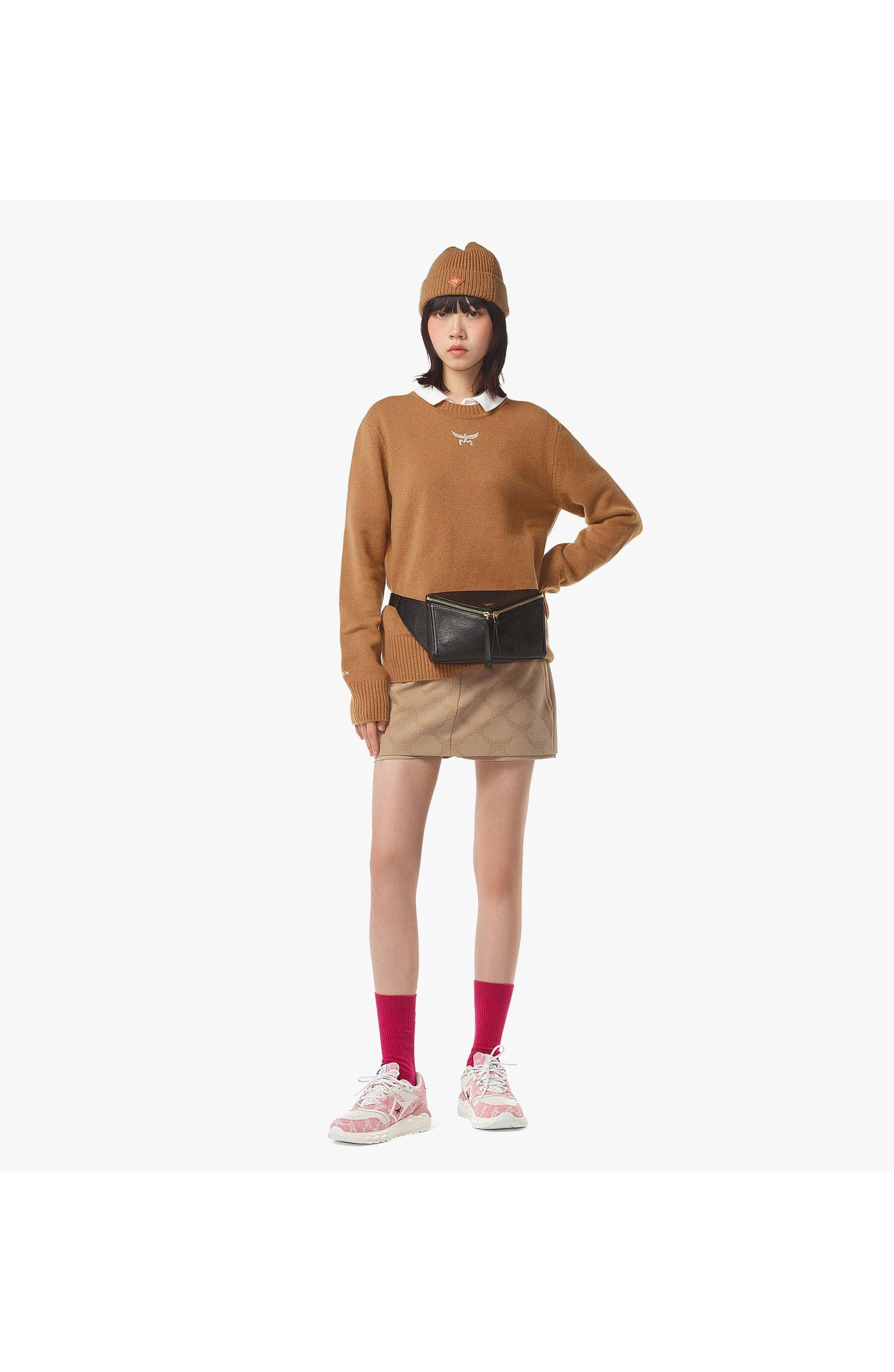 MCM Diamant 3D Belt Bag in Goatskin Leather, Alternate, color, Black