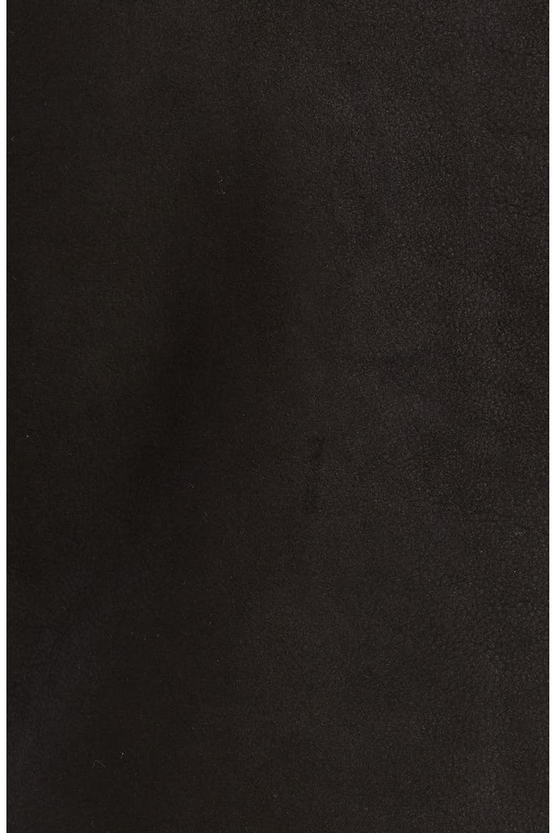 Leather and Genuine Shearling Flight Jacket, Alternate, color, BLACK