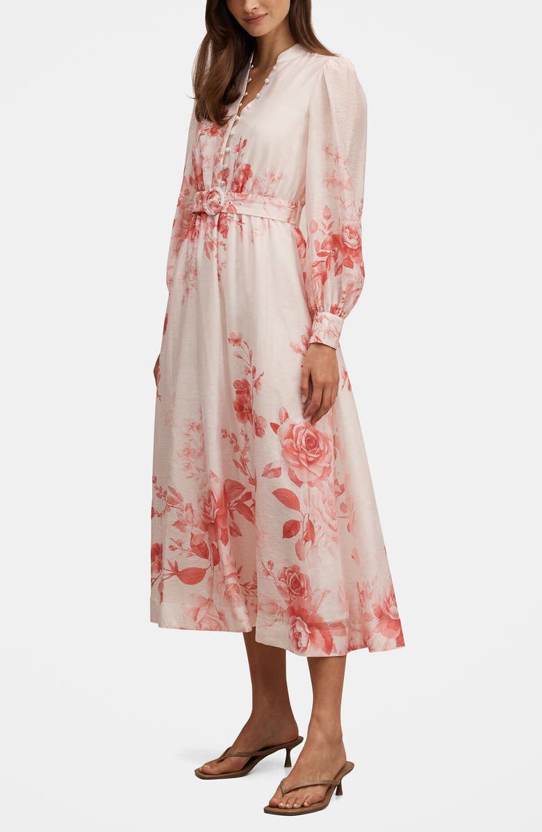 Ever New Rosalyn Floral Long Sleeve Belted Dress, Alternate, color, Rosina Floral