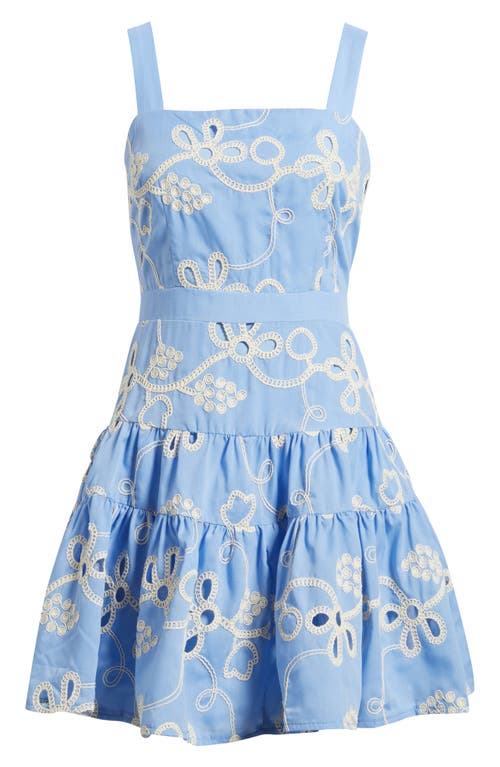 Shop Sam Edelman Rope Embroidery Minidress In Light Blue