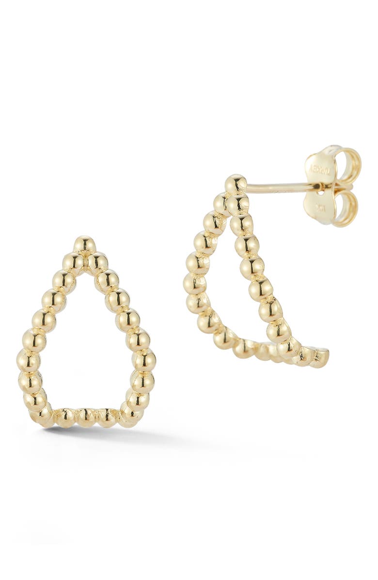 Ember Fine Jewelry Beaded Curved Stud Earrings, Main, color, Gold