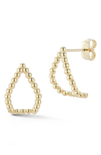 Ember Fine Jewelry Beaded Curved Stud Earrings In Gold