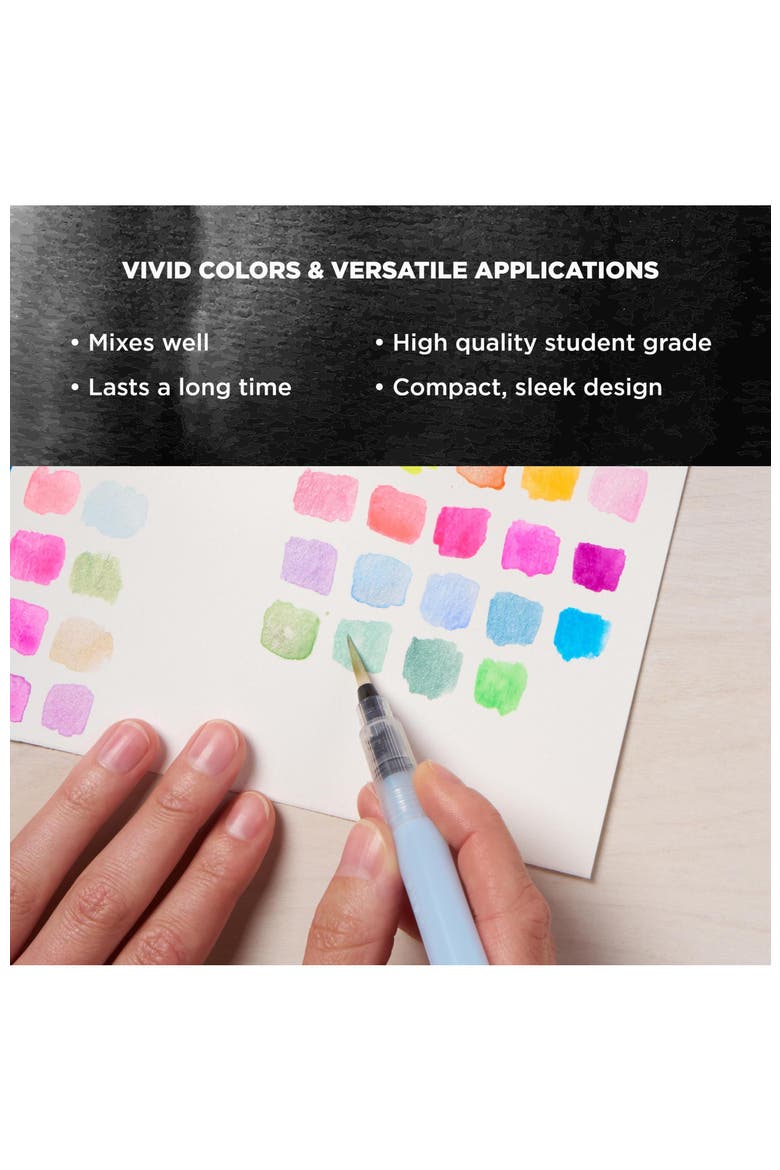 Koi Studio Kit, 60 Colors, 2 Water Brushes, 2 Sponges, 2 Palettes, Alternate, color, Multicolor