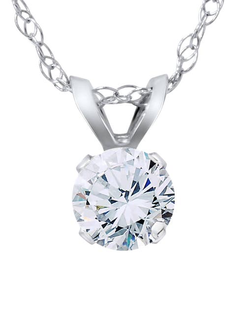 VS 3/8ct Diamond Solitaire Pendant 14K Gold