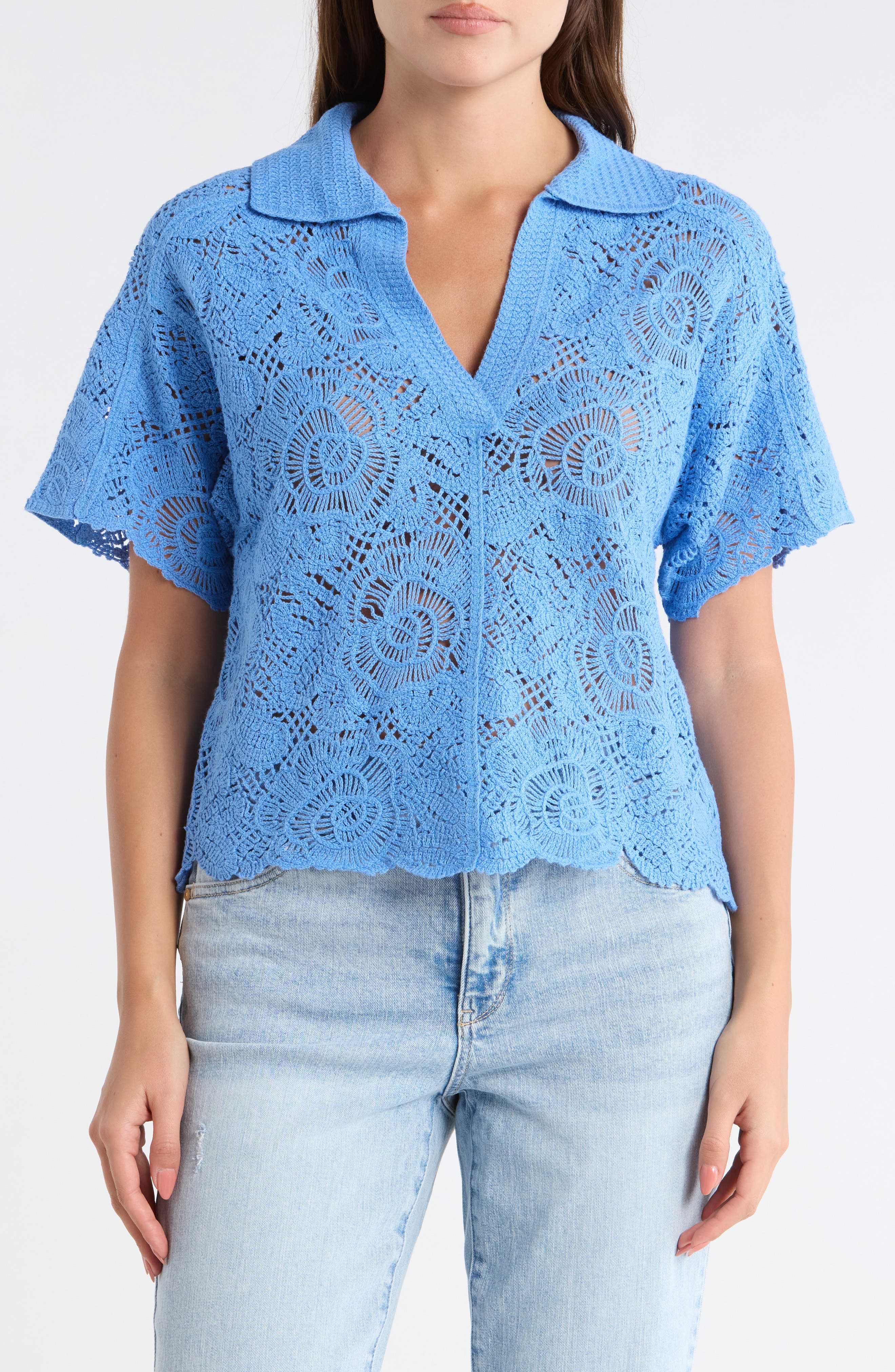 Short Sleeve Open Stitch Polo - image 3