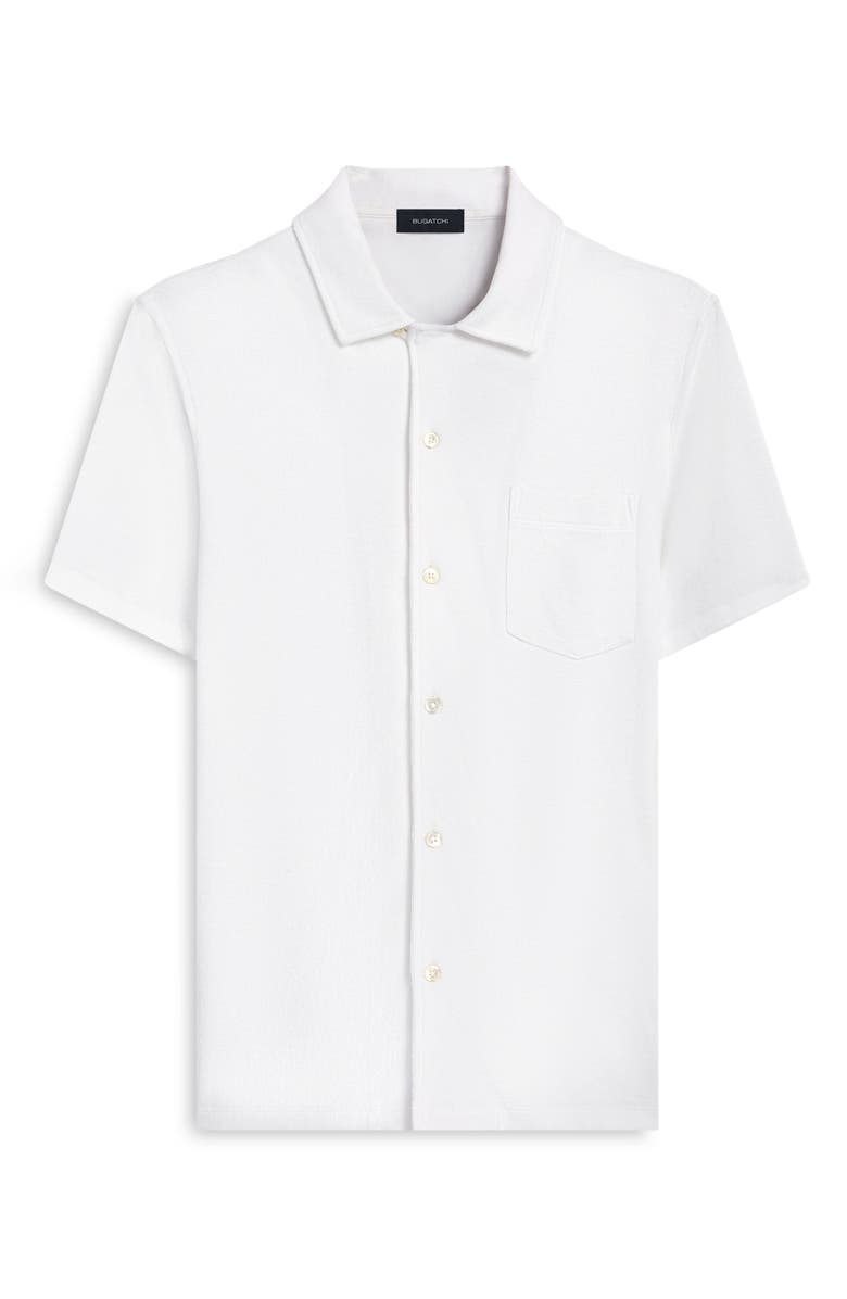 Bugatchi Short Sleeve Cotton French Terry Camp Shirt, Alternate, color, 