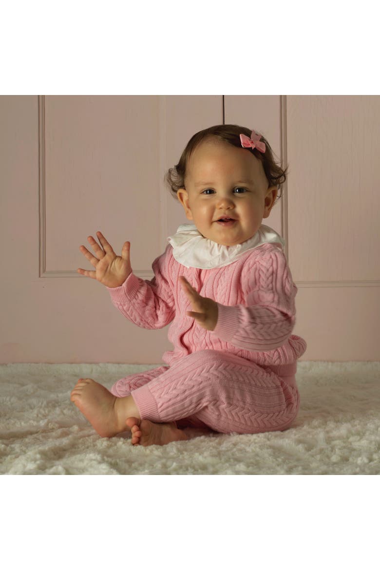 Cable Knit Set, Alternate, color, Pink