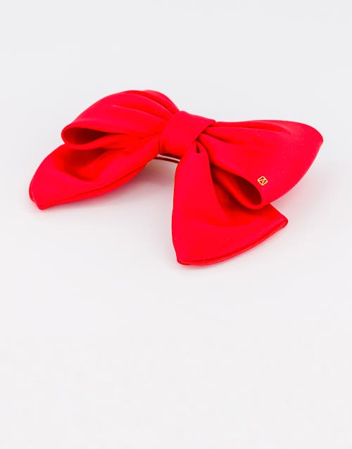 Alexandre De Paris Silk Bow Barette In Red