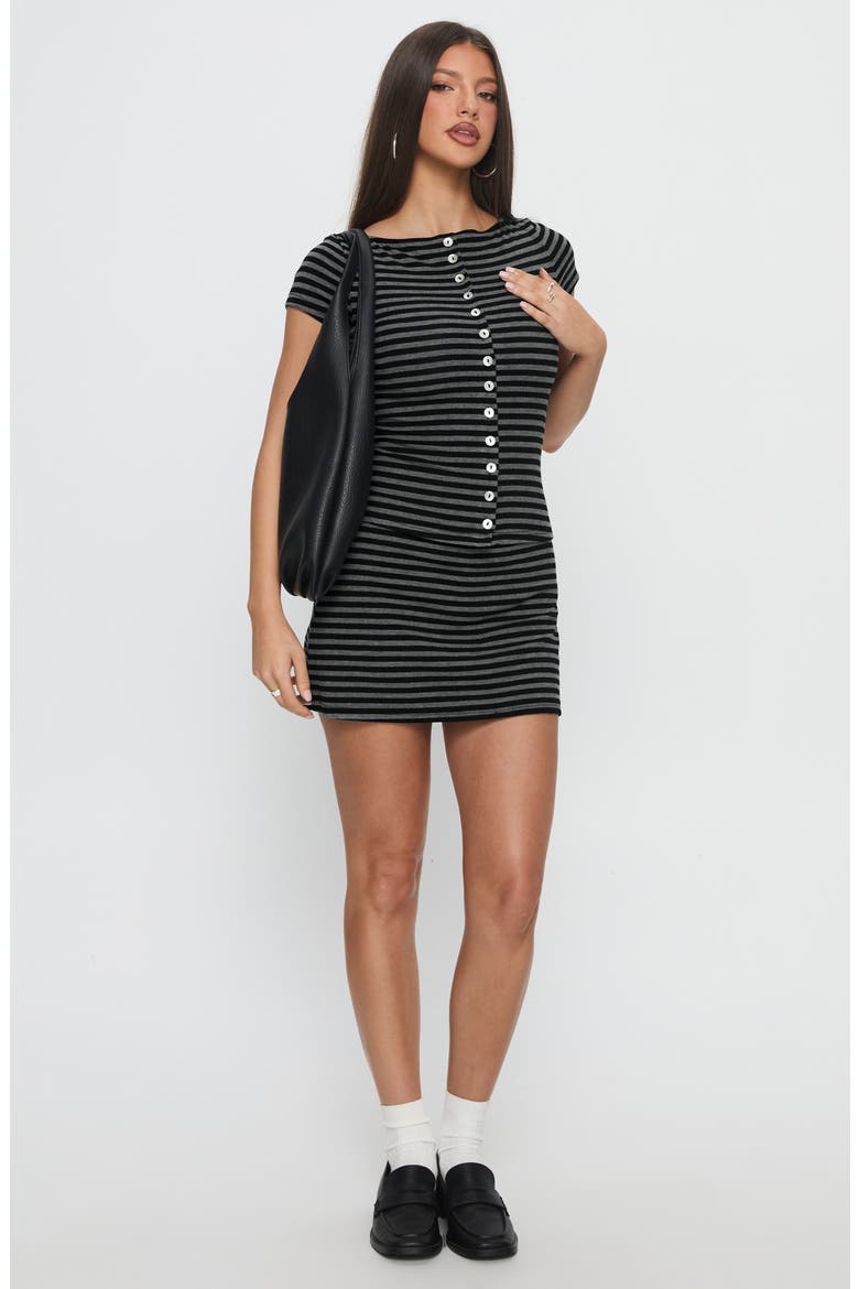 Angellina Stripe Jersey Button-Up Top, Alternate, color, STRIPE
