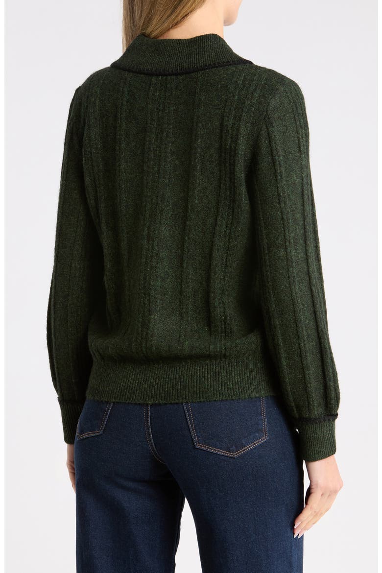Whipstitch Collared Sweater, Alternate, color, GREEN MOSS/ BLACK