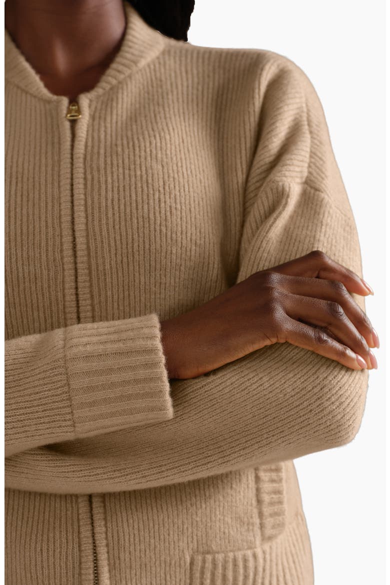 Westside Zip Cardigan, Alternate, color, CAMEL TAN