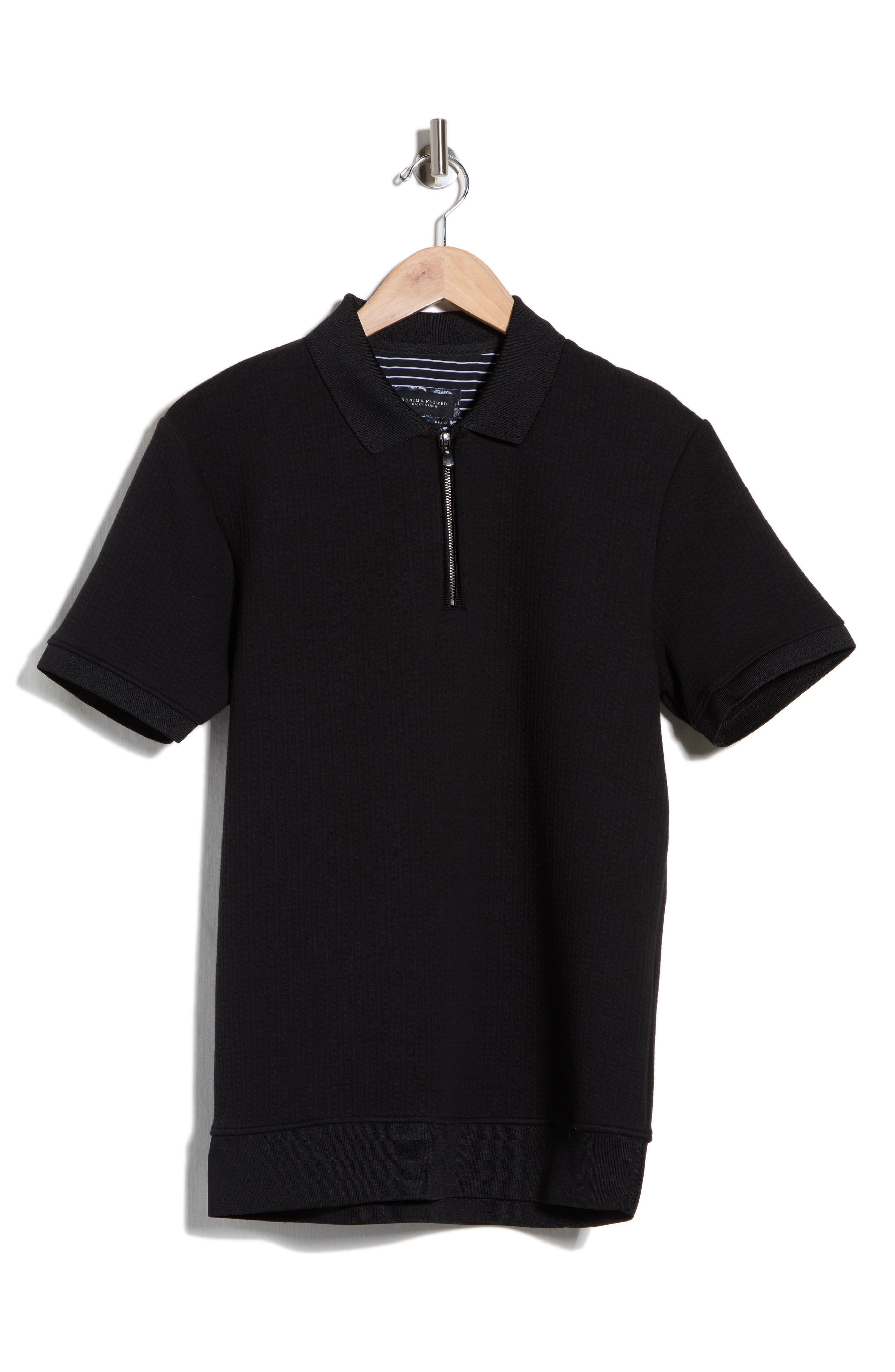 DENIM AND FLOWER Quarter Zip Knit Polo