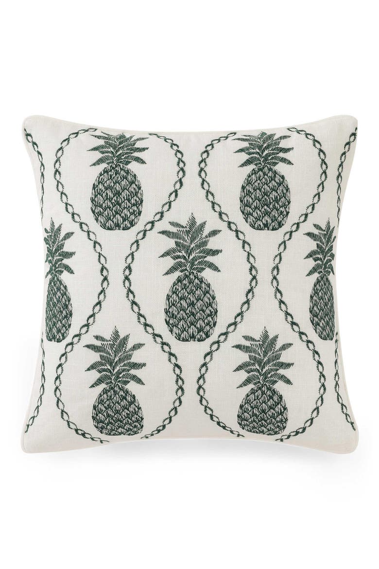 Golden Pineapple Decorative Accent Pillow, Main, color, DARK GREEN