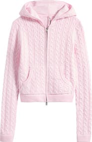 SKIMS Sweater Knit Cable Zip-Up Hoodie
