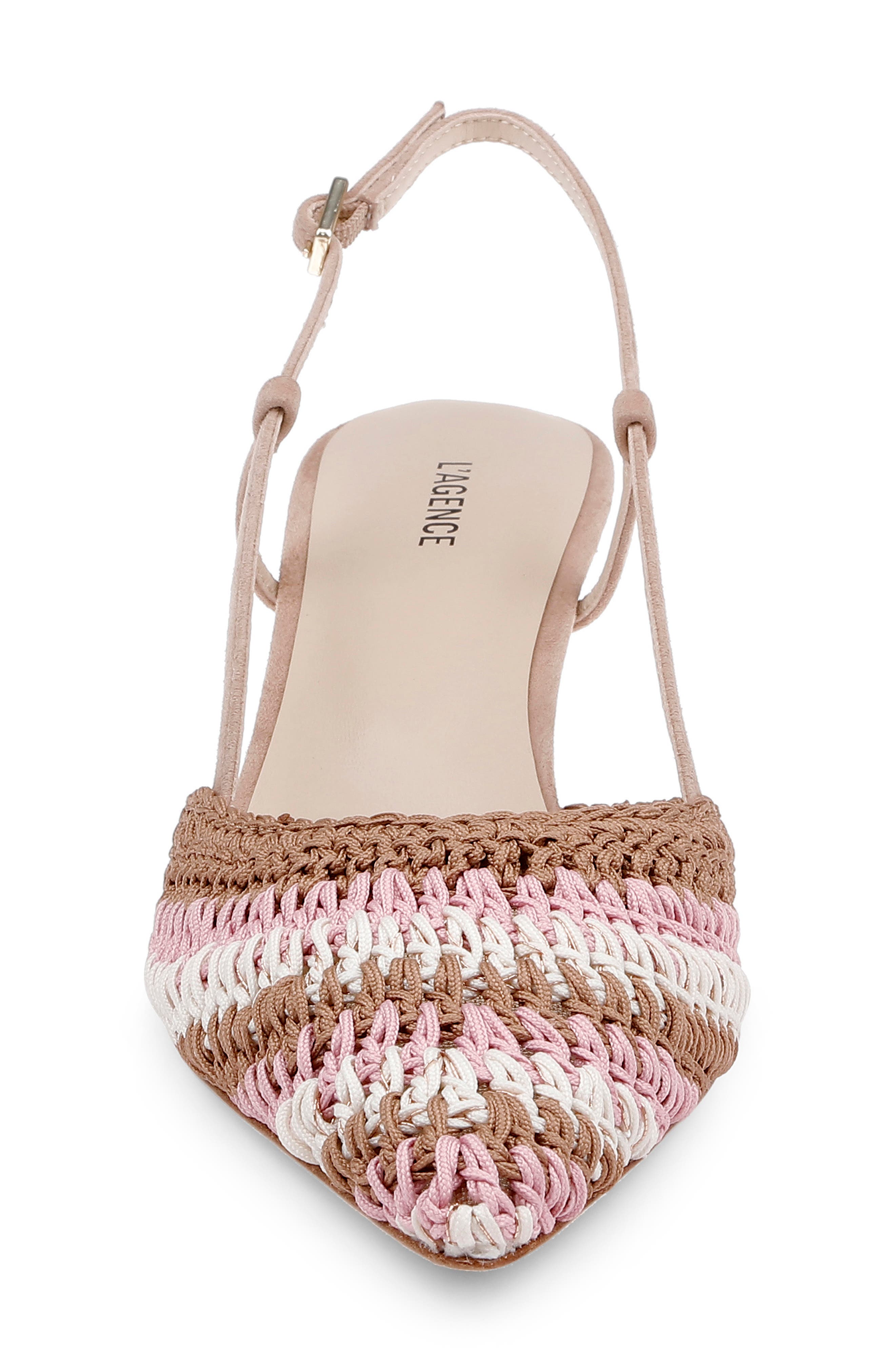 L'AGENCE Nantes Slingback Pointed Toe Pump, Alternate, color, Pink Multi