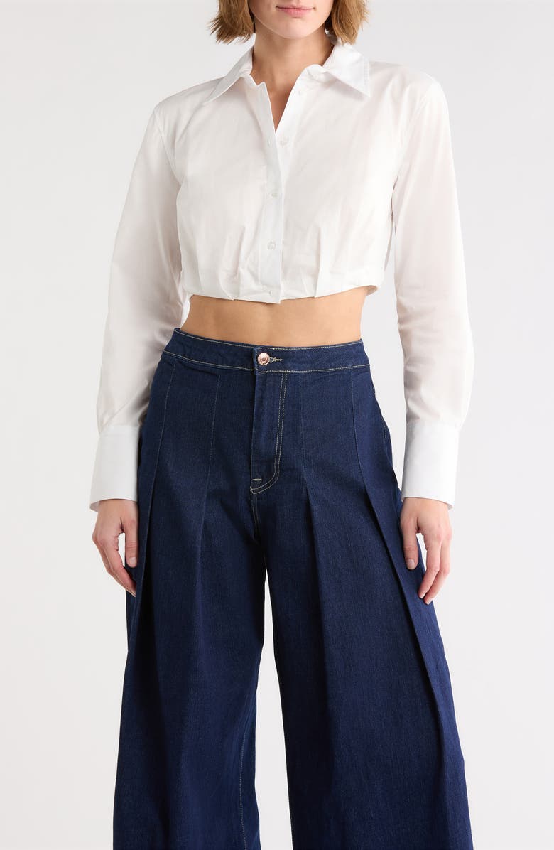 Vigoss Pleated Cotton Top, Main, color, White