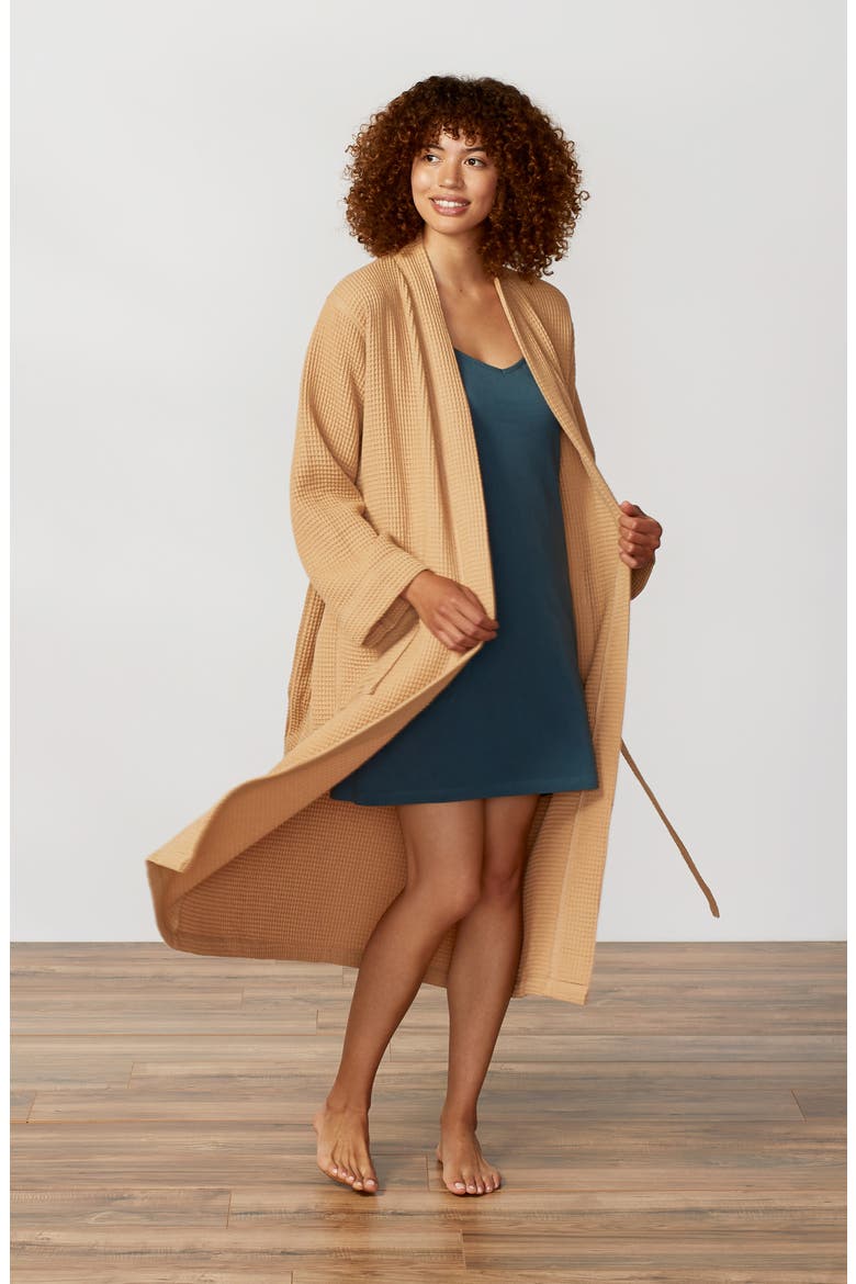 Gender Inclusive Waffle Weave Organic Cotton Robe, Alternate, color, COYUCHI COTTON