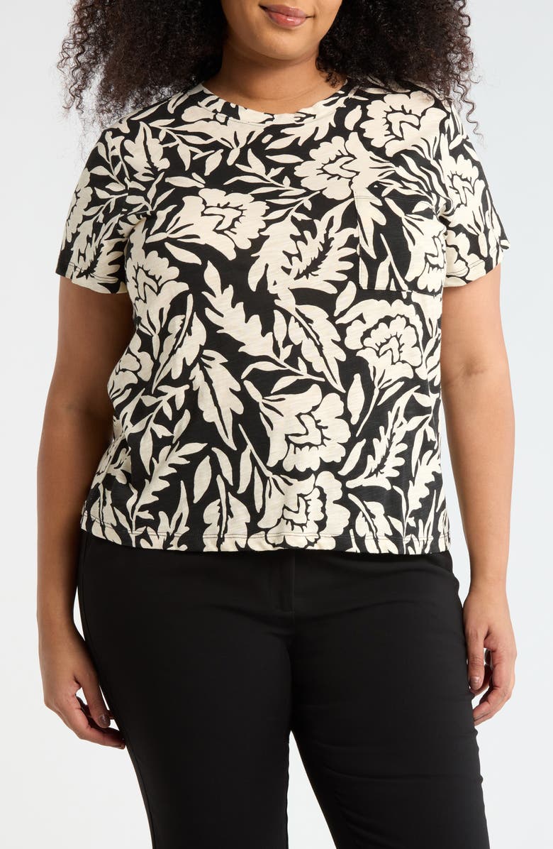 Sanctuary Cotton Blend Pocket T-Shirt, Main, color, Fever Tree Black