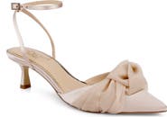 Jewel Badgley Mischka Favor Ankle Strap Pointed Toe Kitten Heel Pump