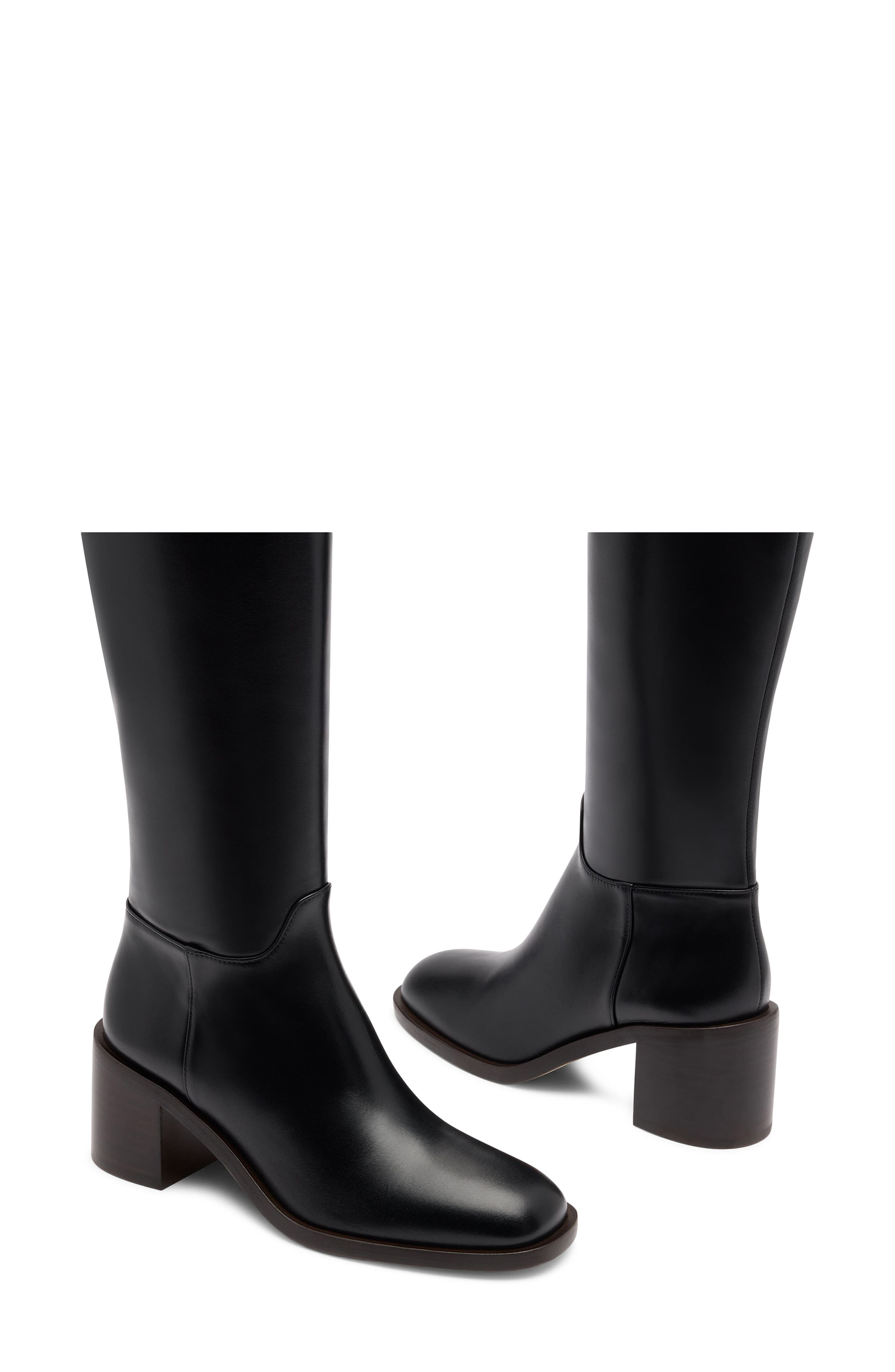 Maris Leather Knee High Boot, Alternate, color, BLACK SMOOTH CALF