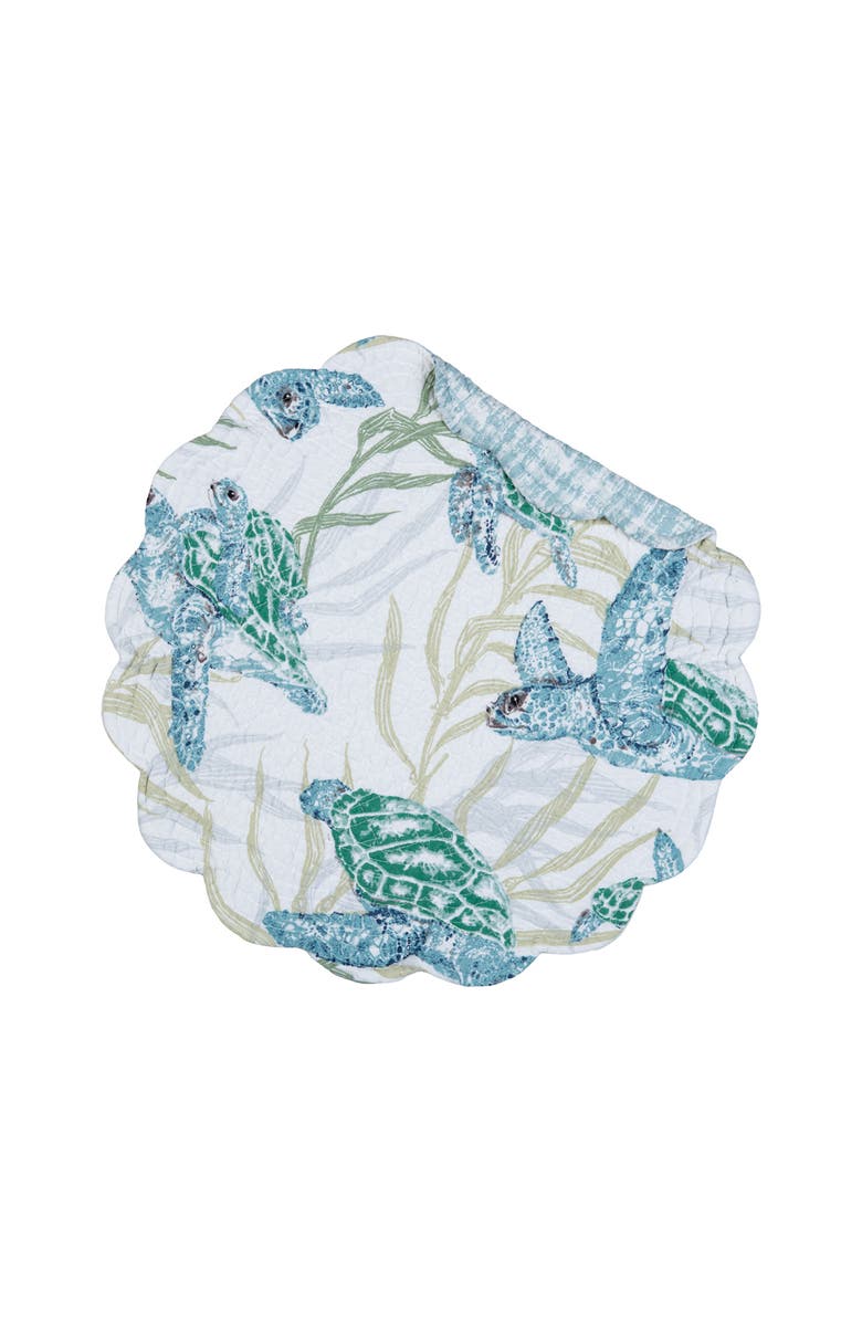 C&F Home Cape Canaveral Reversible Round Set of 6 Placemats 17", Alternate, color, Blue