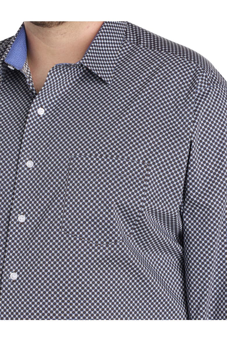 Big & Tall Star Patterned Performance Dress Shirt, Alternate, color, MULTI