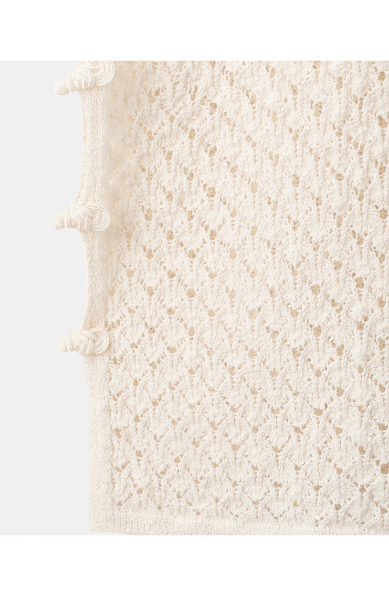 MANGO Openwork Knit Pants, Alternate, color, Ecru