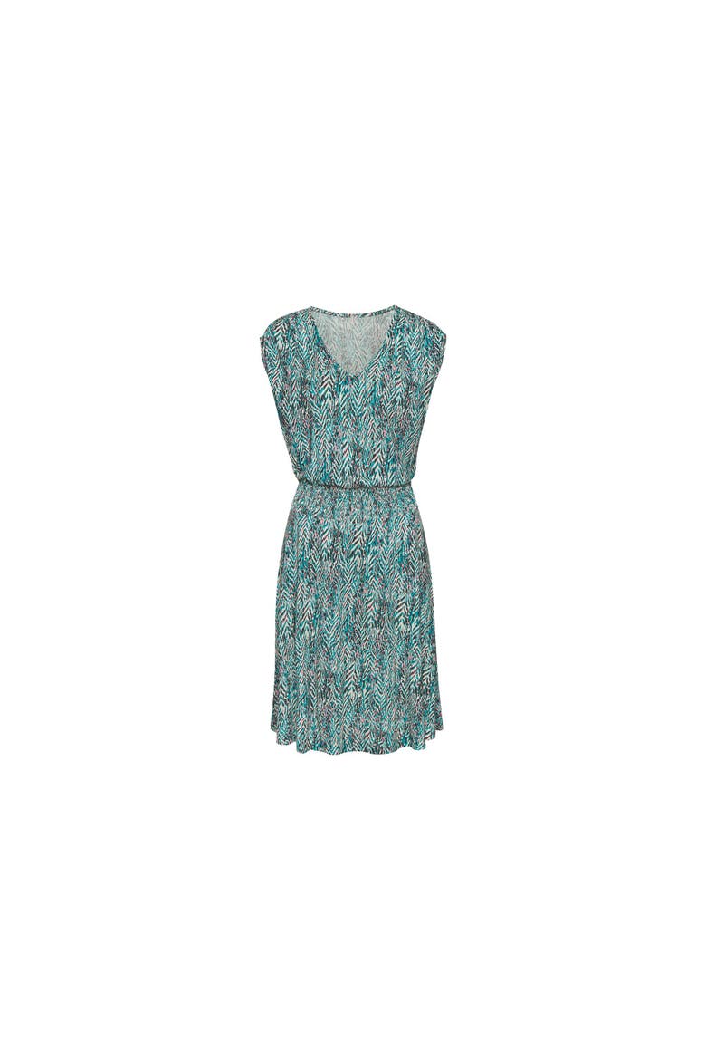 Women's Smocked Waist Dress, Alternate, color, Turquoise Rose