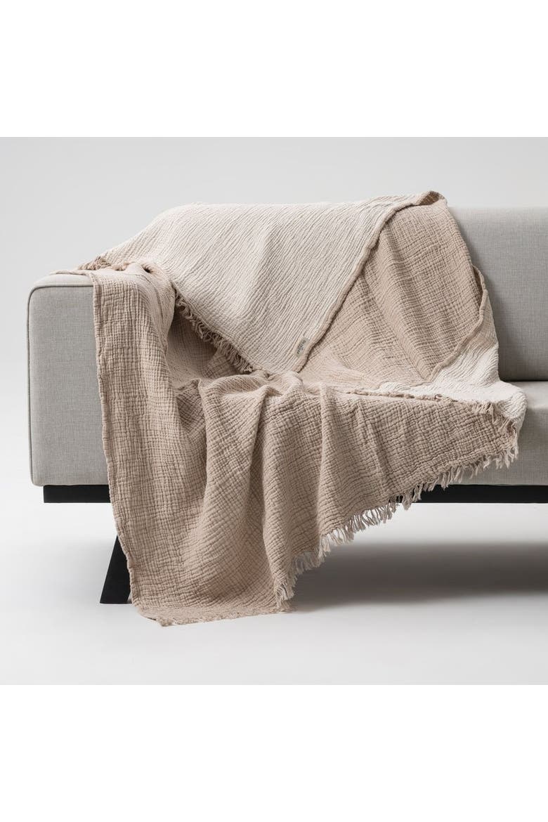 Soho Supersoft 4-Layer Cotton Gauze Throw, Alternate, color, Sand