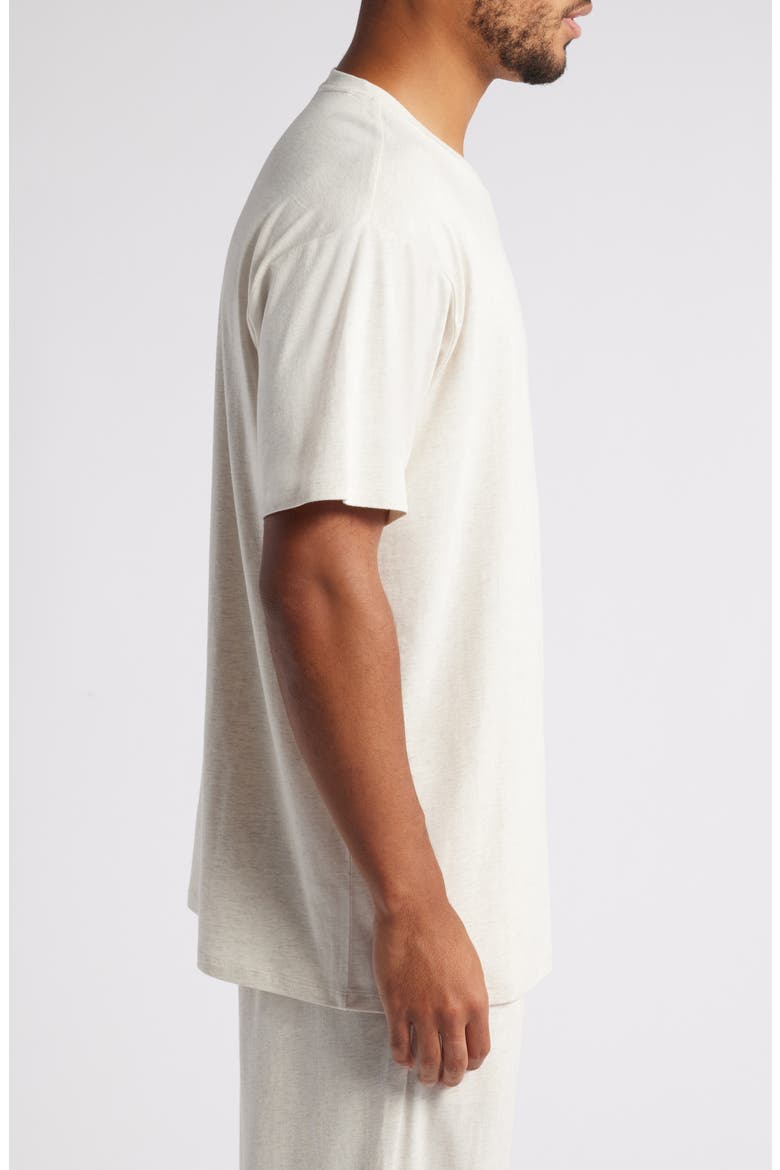 Cotton & Modal Crewneck T-Shirt, Alternate, color, BEIGE OATMEAL LT HEATHER