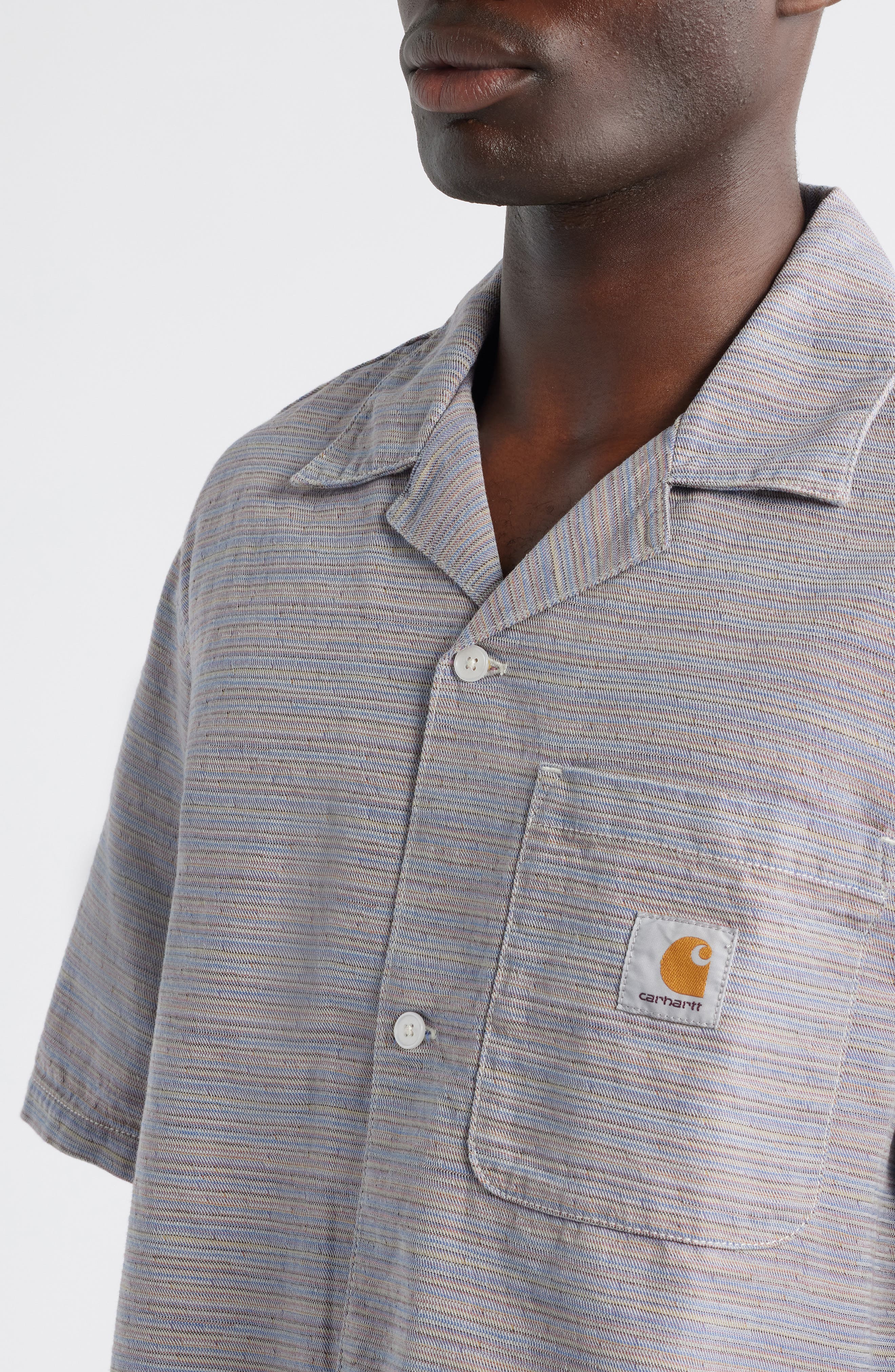Gellar Short Sleeve Cotton Jacquard Camp Shirt - image 2