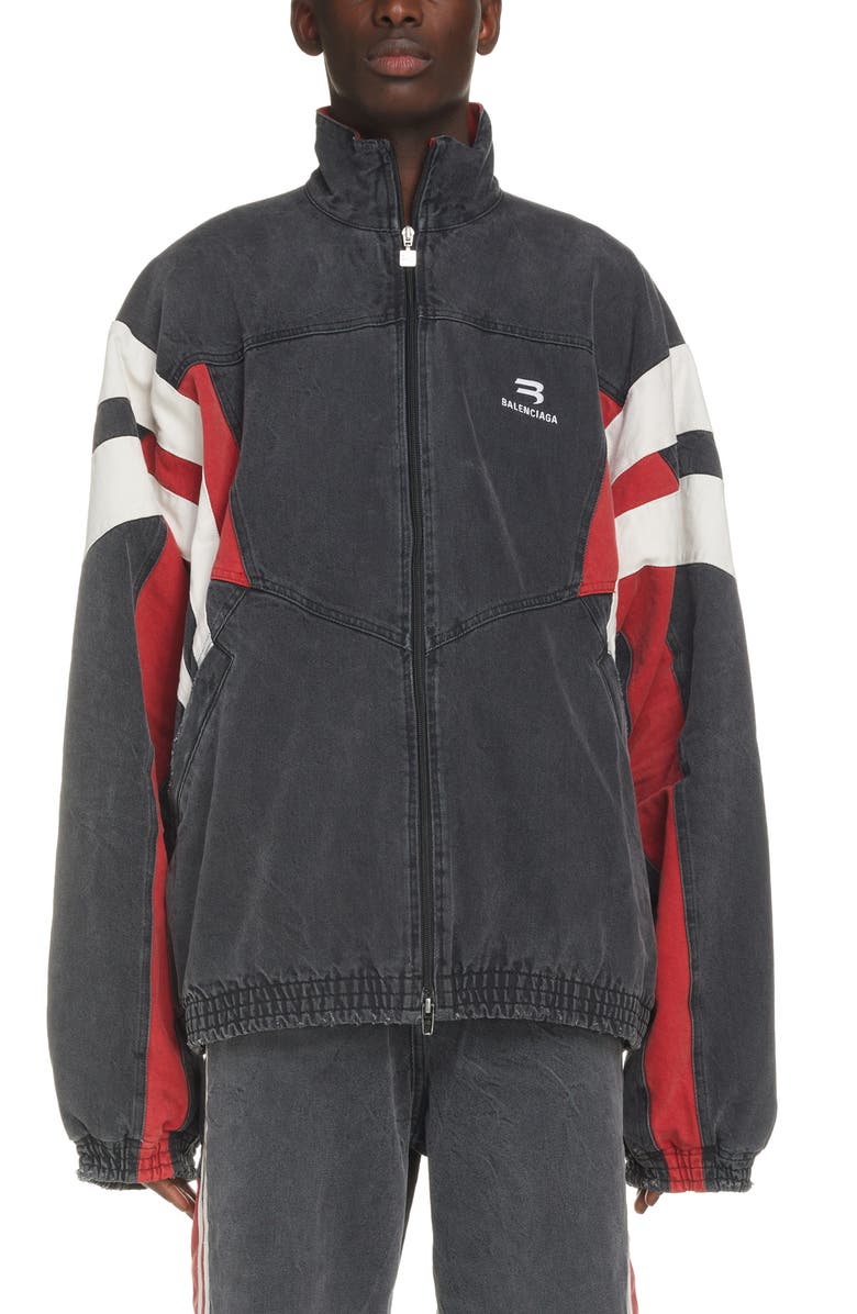 Balenciaga Denim Track Jacket, Main, color,