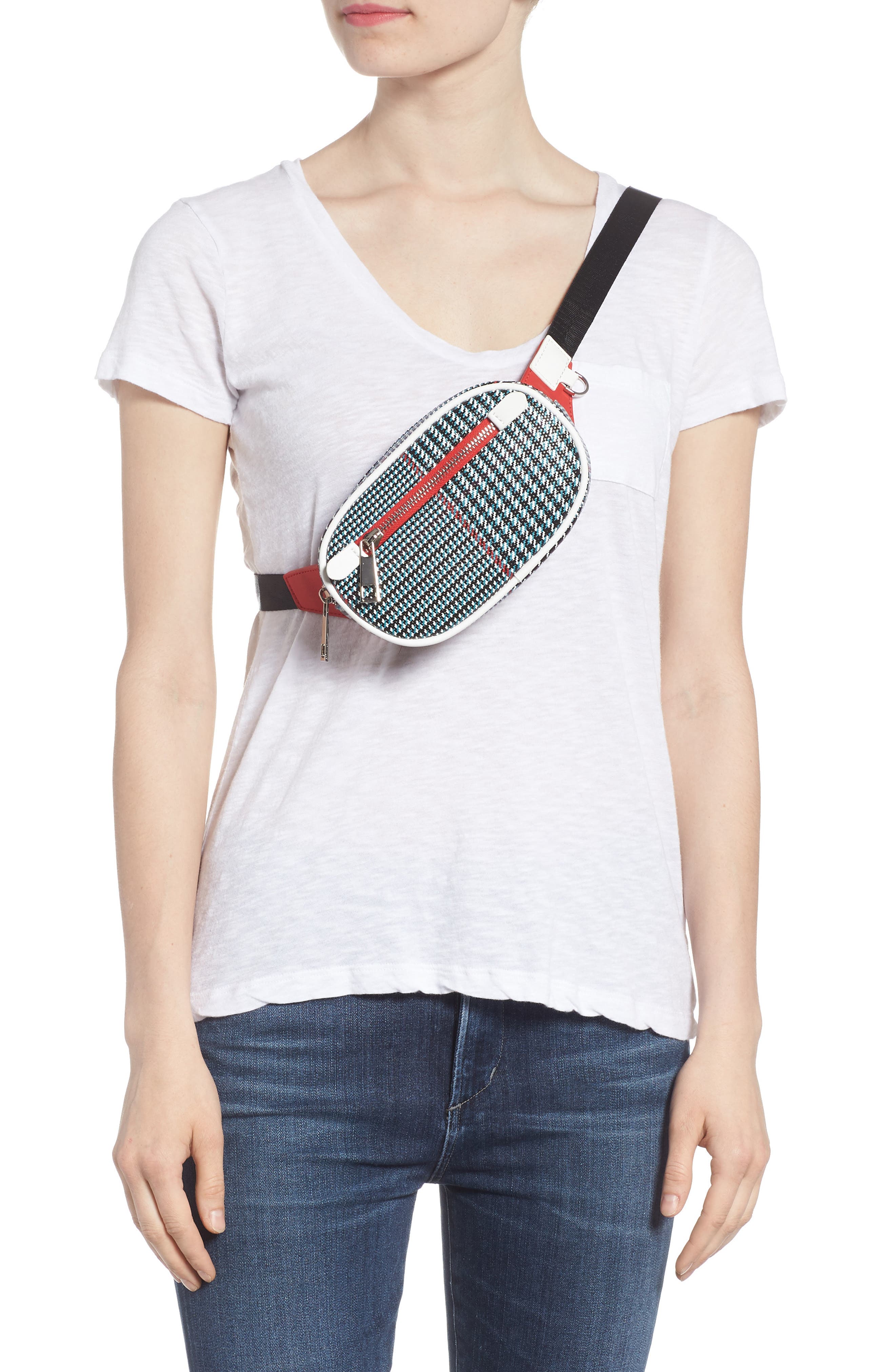 Like Dreams Houndstooth Belt Bag, Alternate, color, 