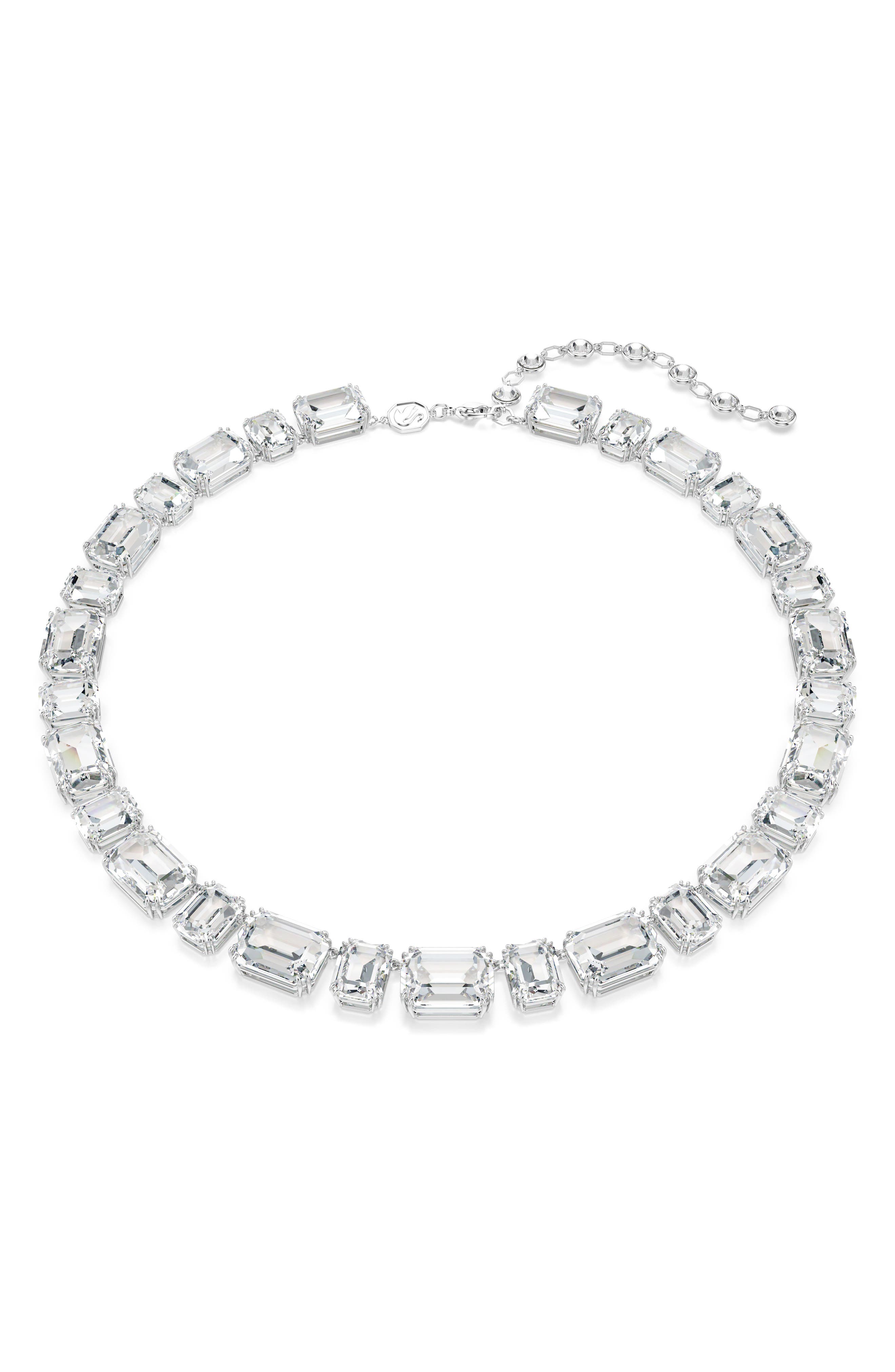 Swarovski Millennia Octagon Crystal Tennis Necklace in White at Nordstrom