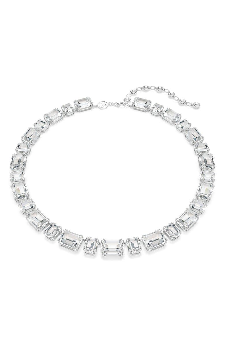 Swarovski Millennia Octagon Crystal Tennis Necklace, Main, color, White
