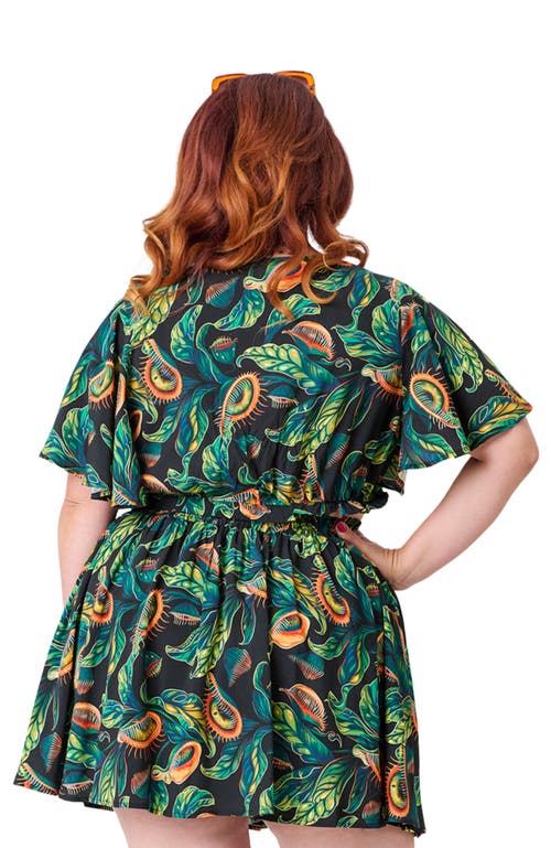 Unique Vintage Plus Size 1960s Dottie Crop Top In Green