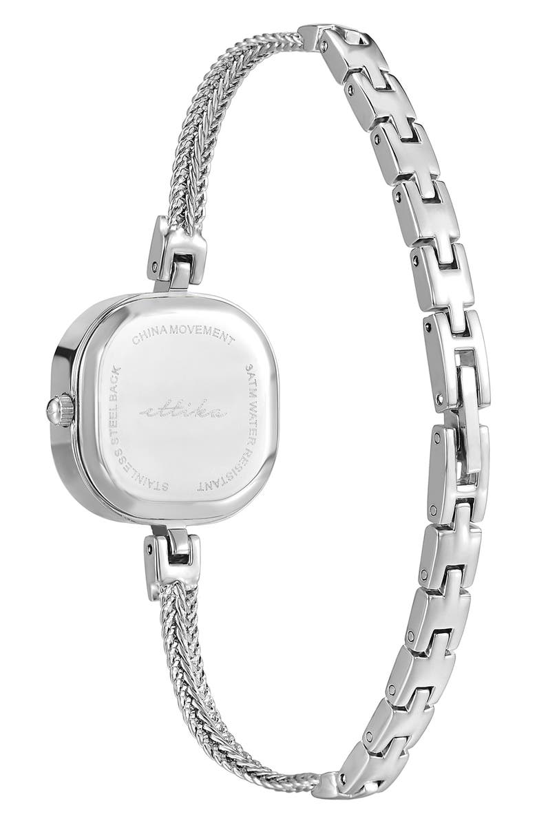 Ettika Petite Square Bracelet Watch, 22mm x 22mm, Alternate, color, Silver