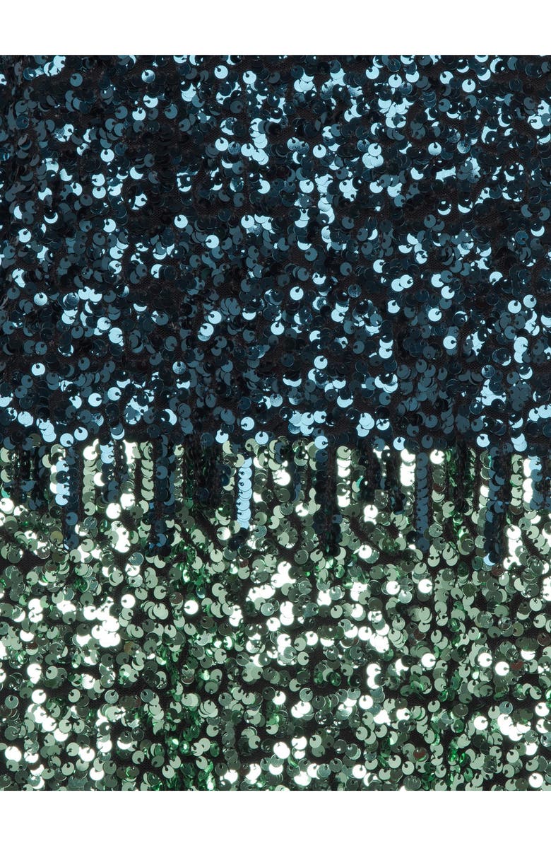 French Connection Estari Sequin Ombré Sleeveless Swing Dress, Alternate, color, Ombre Blue