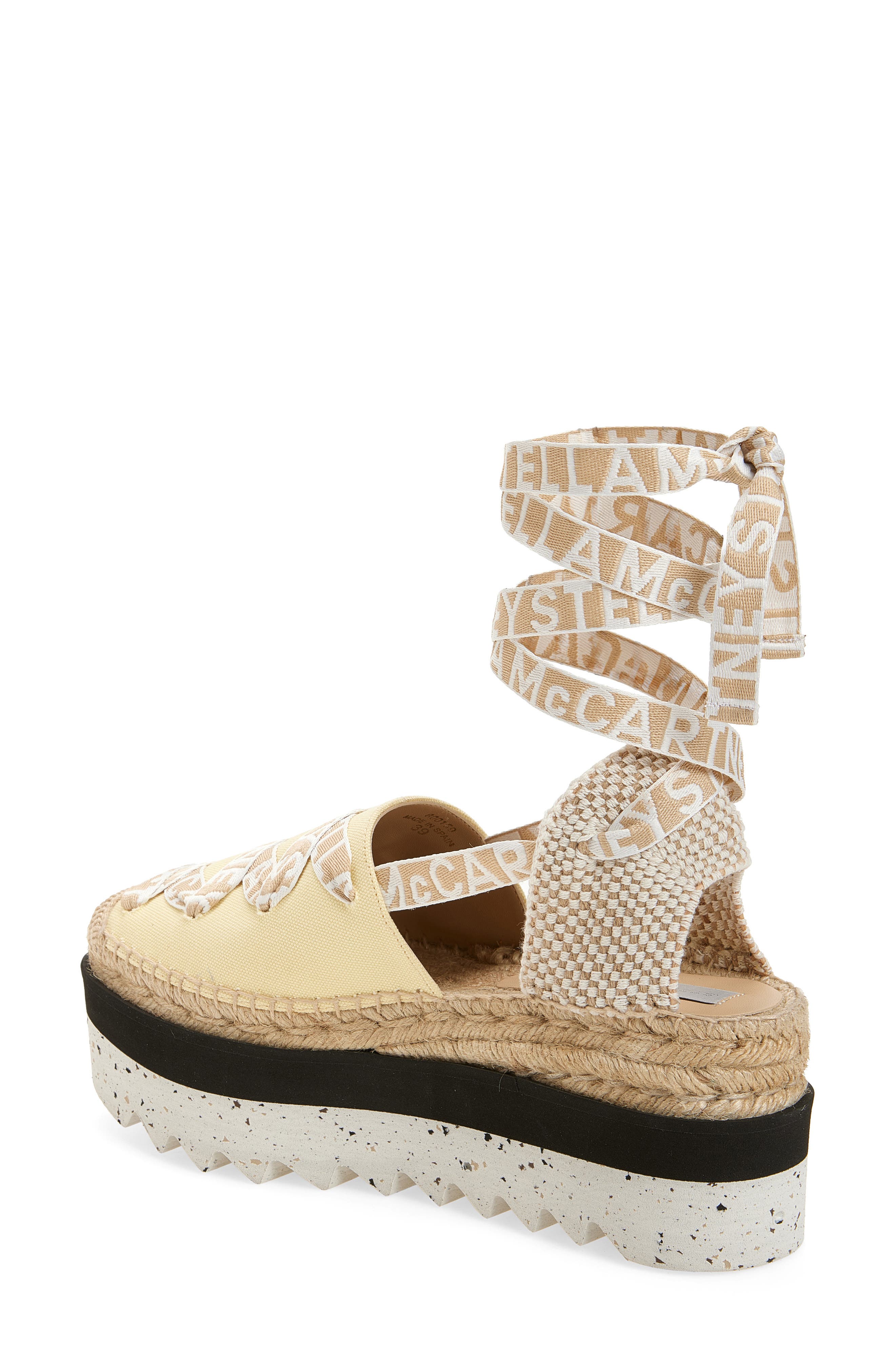 Gaia Logo Strap Espadrille, Alternate, color, BANANA