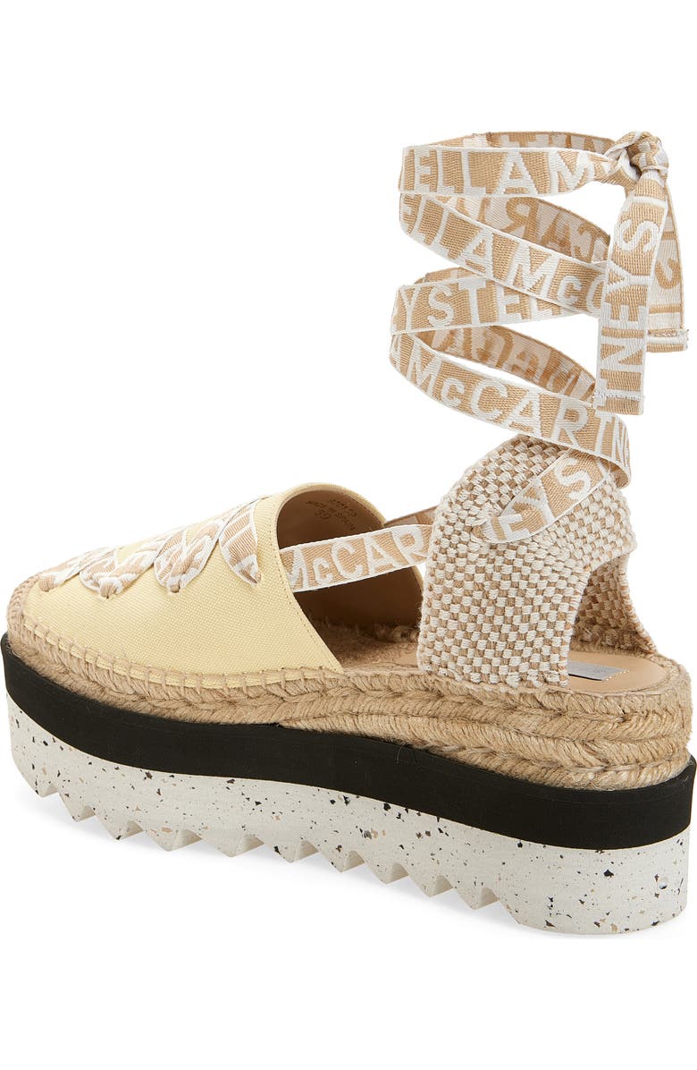 Stella McCartney Gaia Logo Strap Espadrille, Alternate, color, Banana