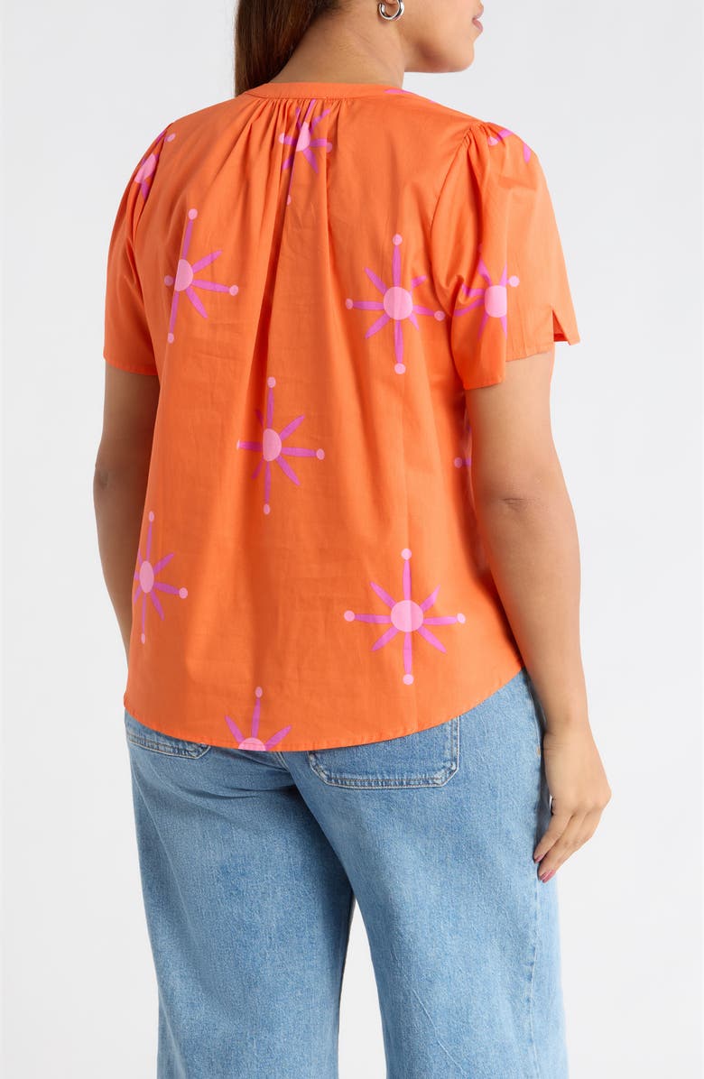 SUGARLIPS Karani Starburst Xoey Split Neck Top, Alternate, color, Orange Fuchsia