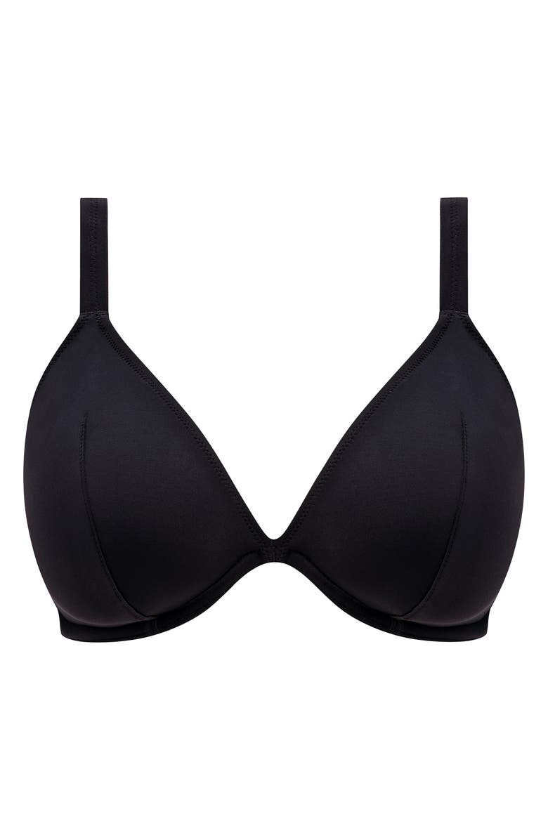 Freya Jewel Cove Underwire Plunge Bikini Top, Alternate, color, Plain Black