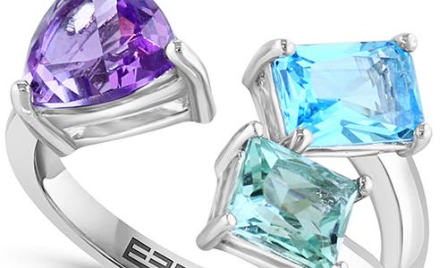 Effy Sterling Silver Semiprecious Stone Open Band Ring In Silver