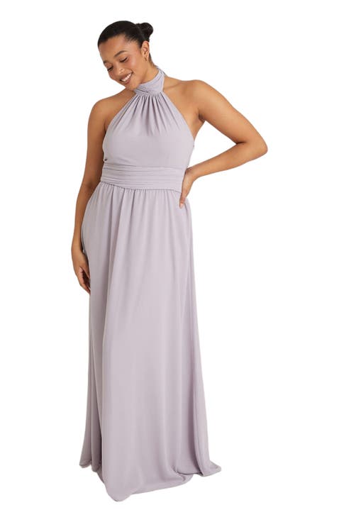 Halter Neck Chiffon Bridesmaid Dress
