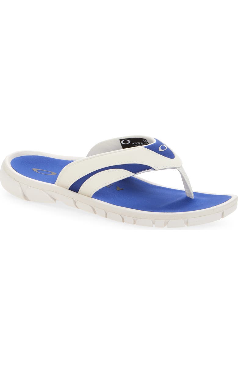 Oakley Coil Flip Flop, Main, color, White/ Blue